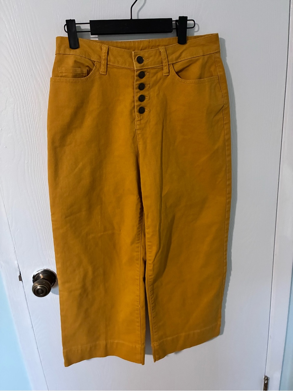 Time and Tru Mustard Button-Front wide leg pants
